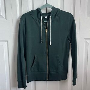 green hoodie